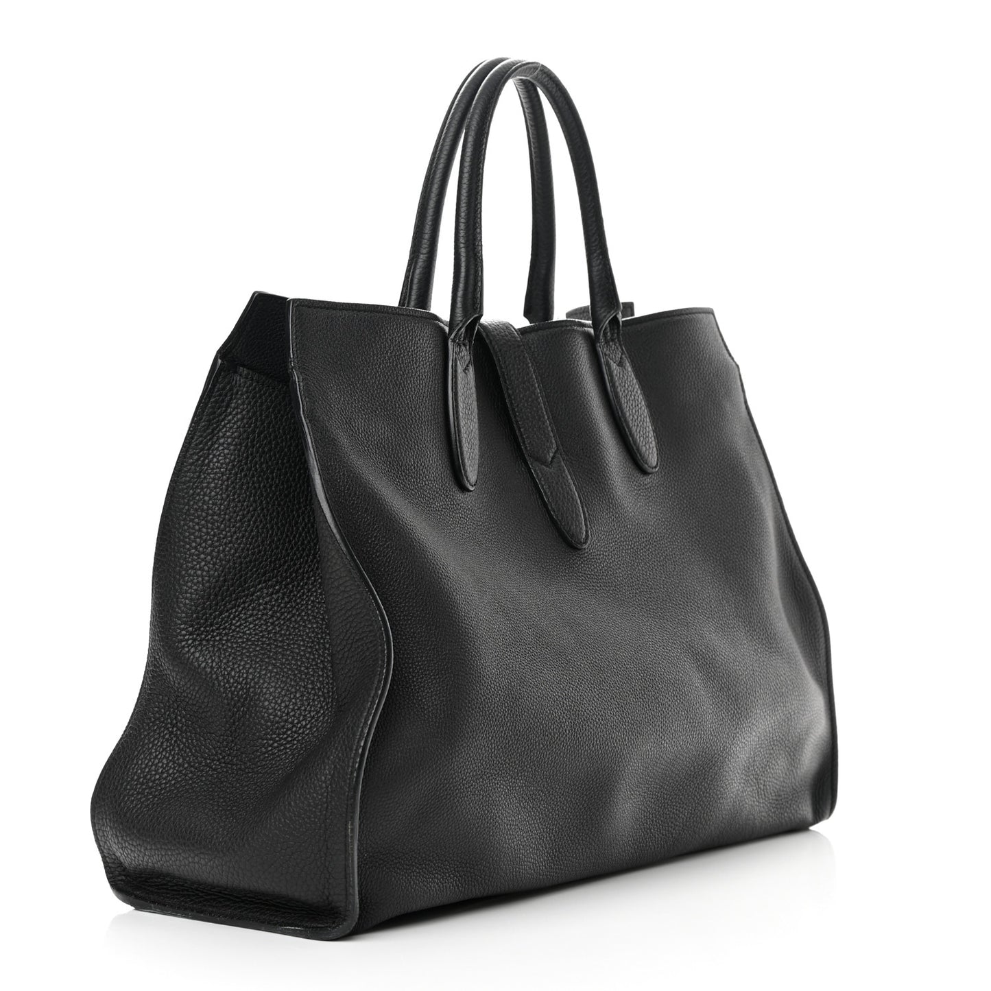 Soft Calfskin Medium Jackie Top Handle Bag Black