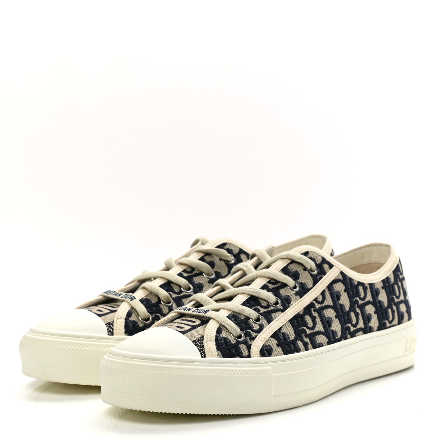 Canvas Oblique Walk'N'Dior Low Top Sneakers 41 Deep Blue