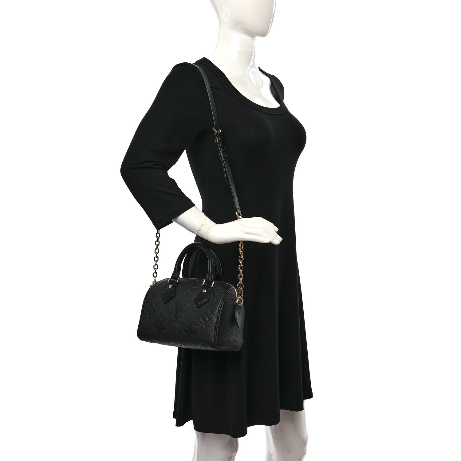 Louis Vuitton Empreinte Monogram Giant Speedy Bandouliere 20 Black 2 of 8