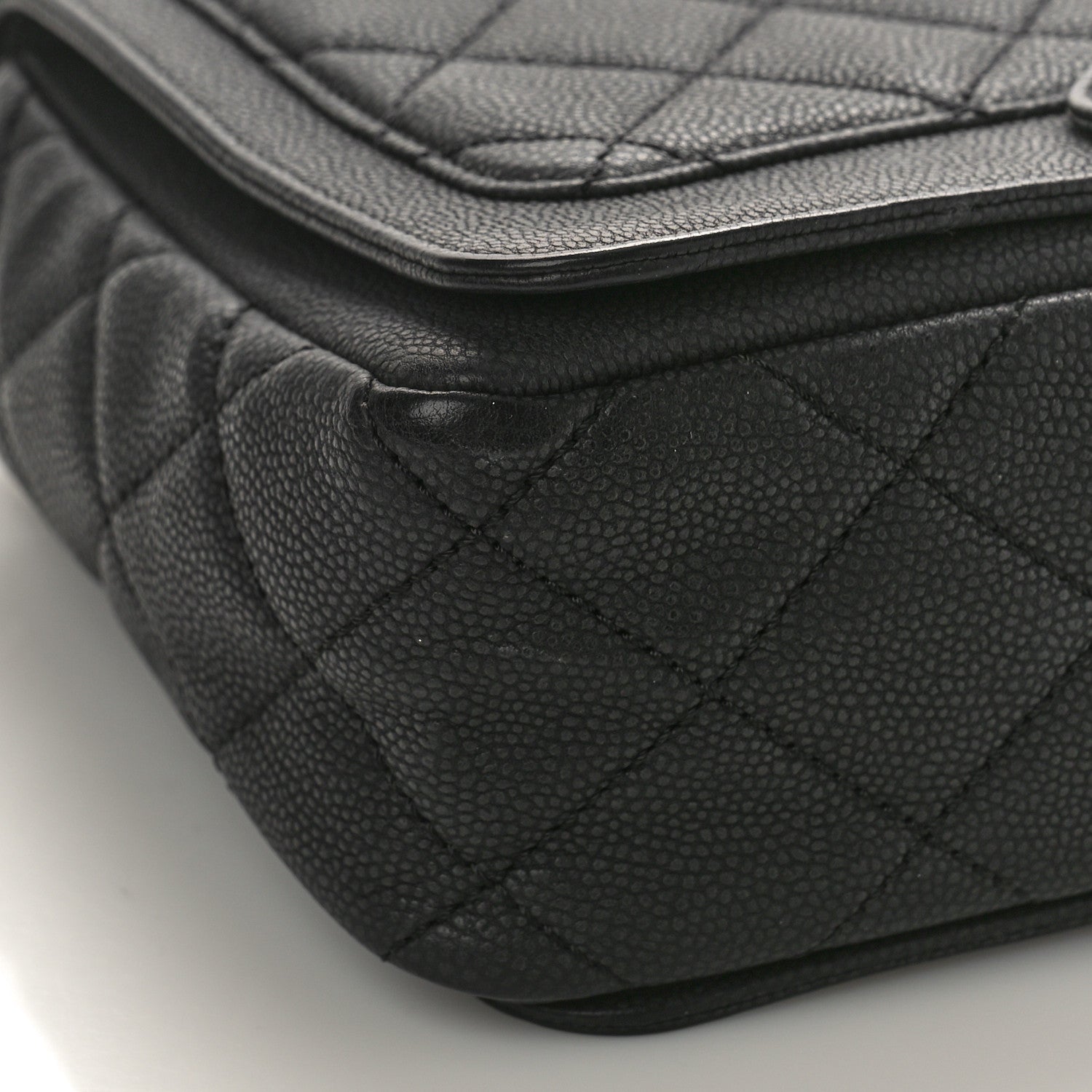 Chanel Washed Caviar Quilted Small Square Turn Around Ligne Flap Dark Grey Dark Grey 8 of 14