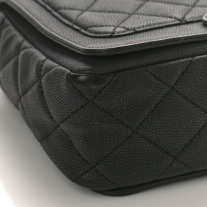 Chanel Washed Caviar Quilted Small Square Turn Around Ligne Flap Dark Grey 8 of 14