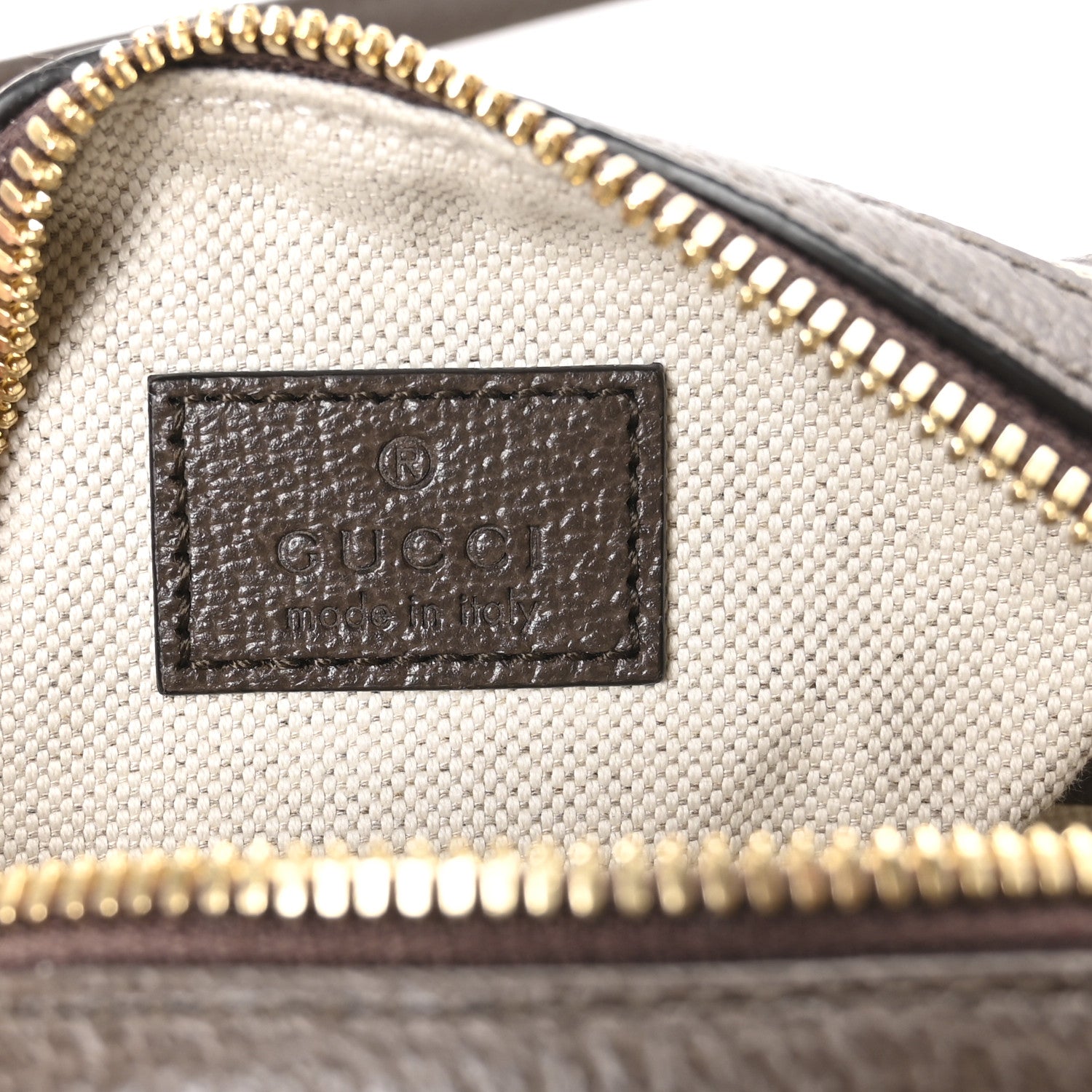 Gucci GG Supreme Monogram Textured Dollar Calfskin Web Super Mini Ophidia Top Handle Bowler Bag Beige Ebony New Acero 5 of 9