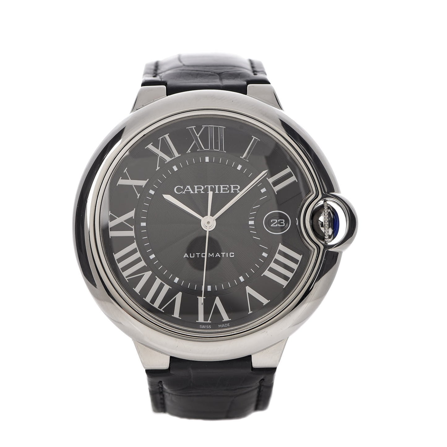 Stainless Steel Alligator 42mm Ballon Bleu De Automatic Watch Black