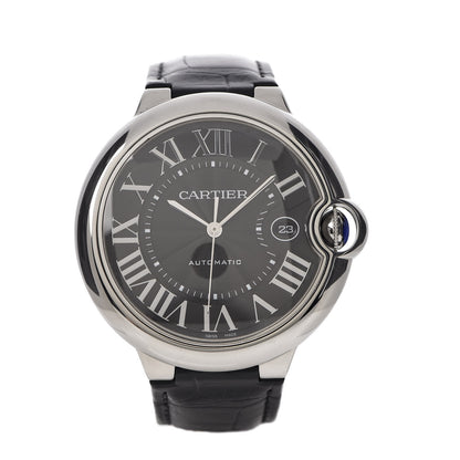 Cartier Stainless Steel Alligator 42mm Ballon Bleu De Automatic Watch Black 1 of 9