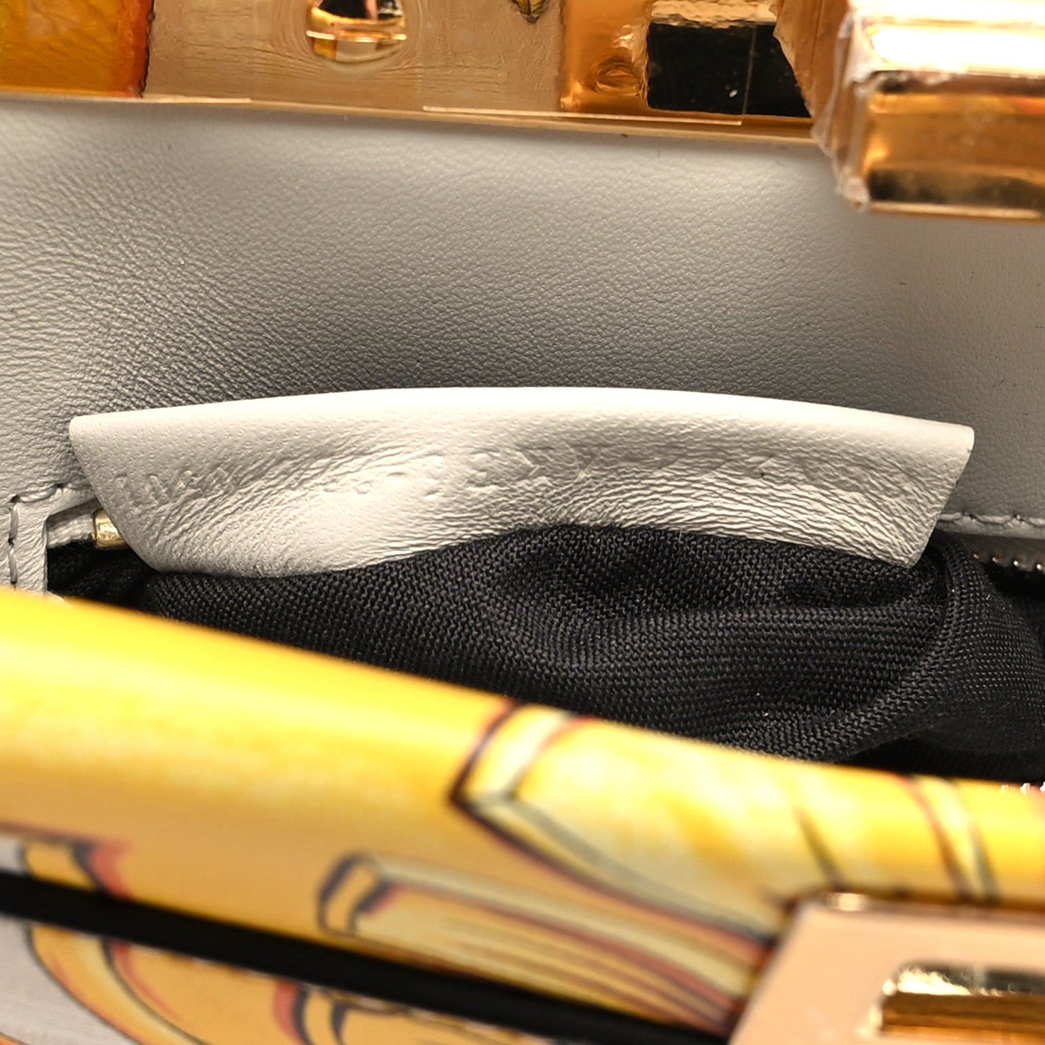 Fendi X VERSACE Vitello Seta Nappa Fendace FF Baroque Mini Peekaboo Iconic Satchel White Ice Gold 8 of 12