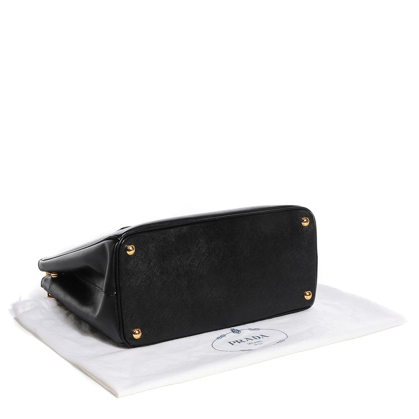 Saffiano Lux Medium Double Zip Tote Nero Black