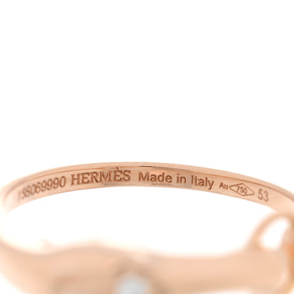 Hermes 18K Rose Gold Diamond TPM Galop Ring 53 6.5 5 of 5