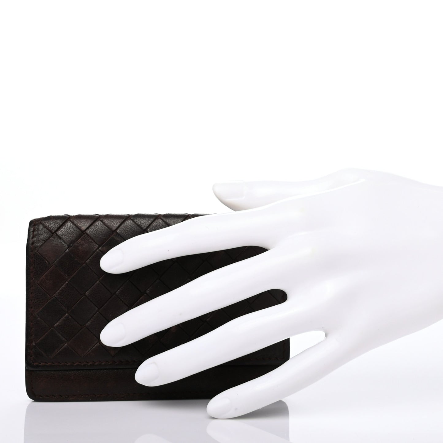 Nappa Intrecciato Card Holder Ebano