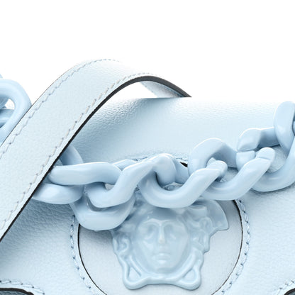 Versace Calfskin Medium La Medusa Top Handle Handbag Light Blue 8 of 11