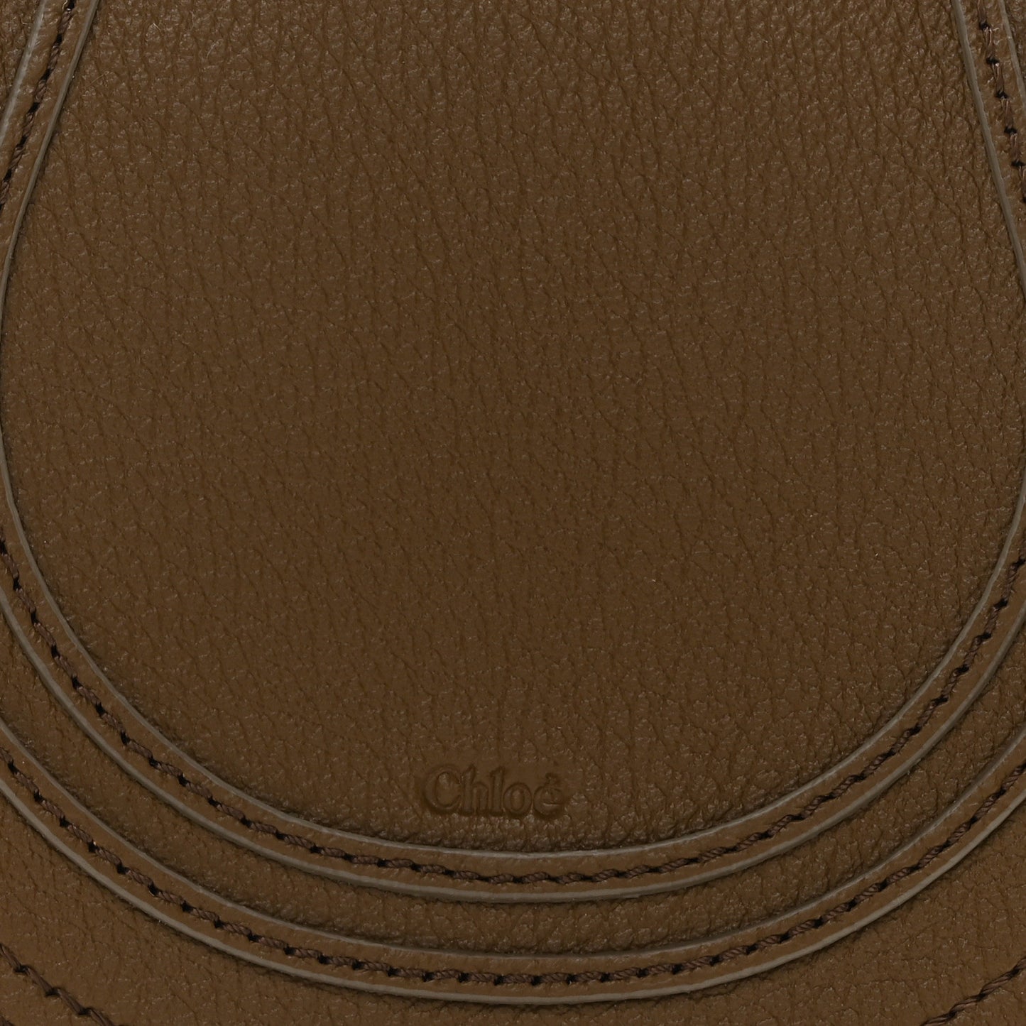 Grained Calfskin Small Marcie Saddle Bag Dark Khaki