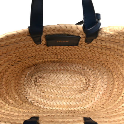 Celine Raffia Calfskin Triomphe Teen Panier Navy Blue 5 of 9