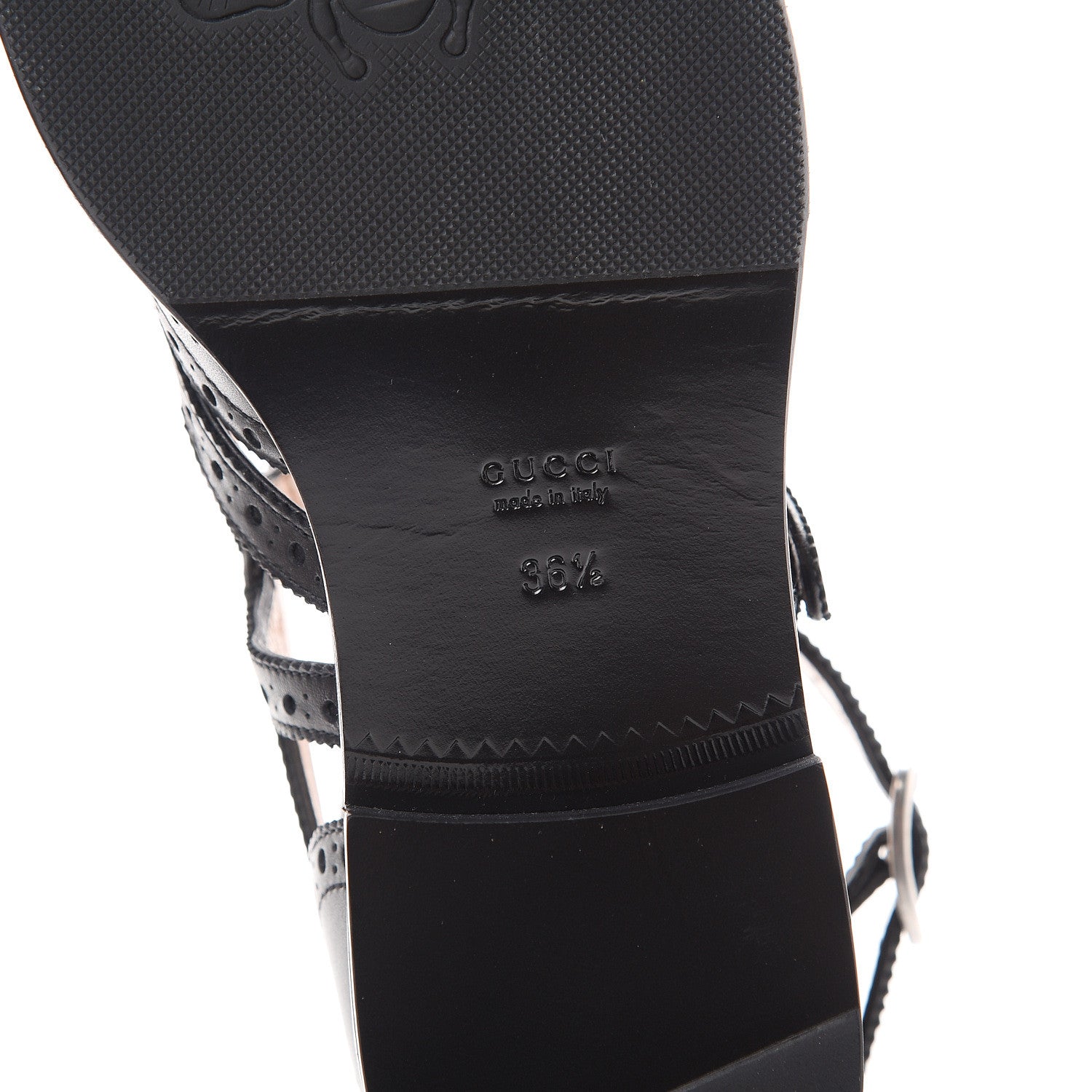 Gucci Calfskin Bee Embroidered Womens Queercore Brogue Wingtip Monk Strap Loafers 36.5 Black 6 of 8