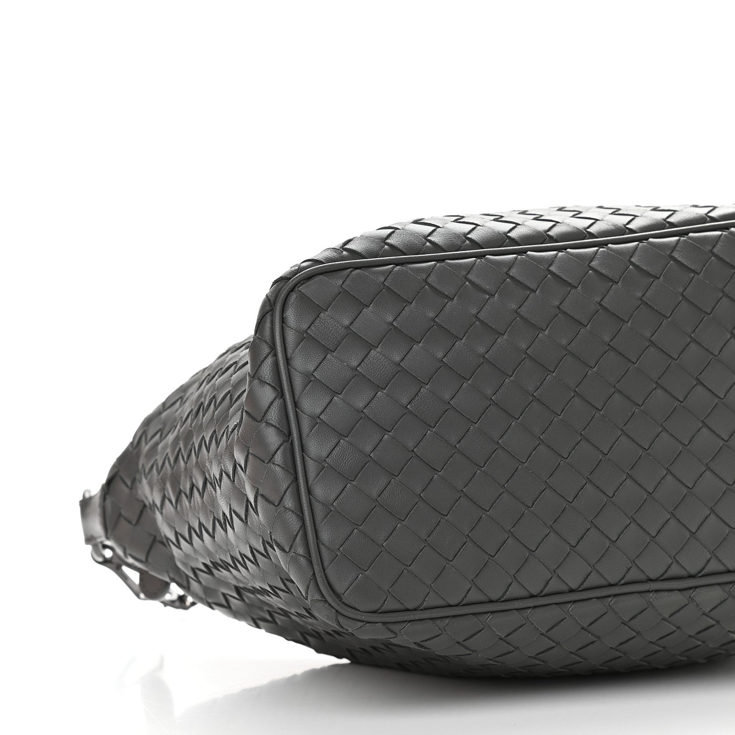 Nappa Intrecciato Shoulder Bag Light Grey