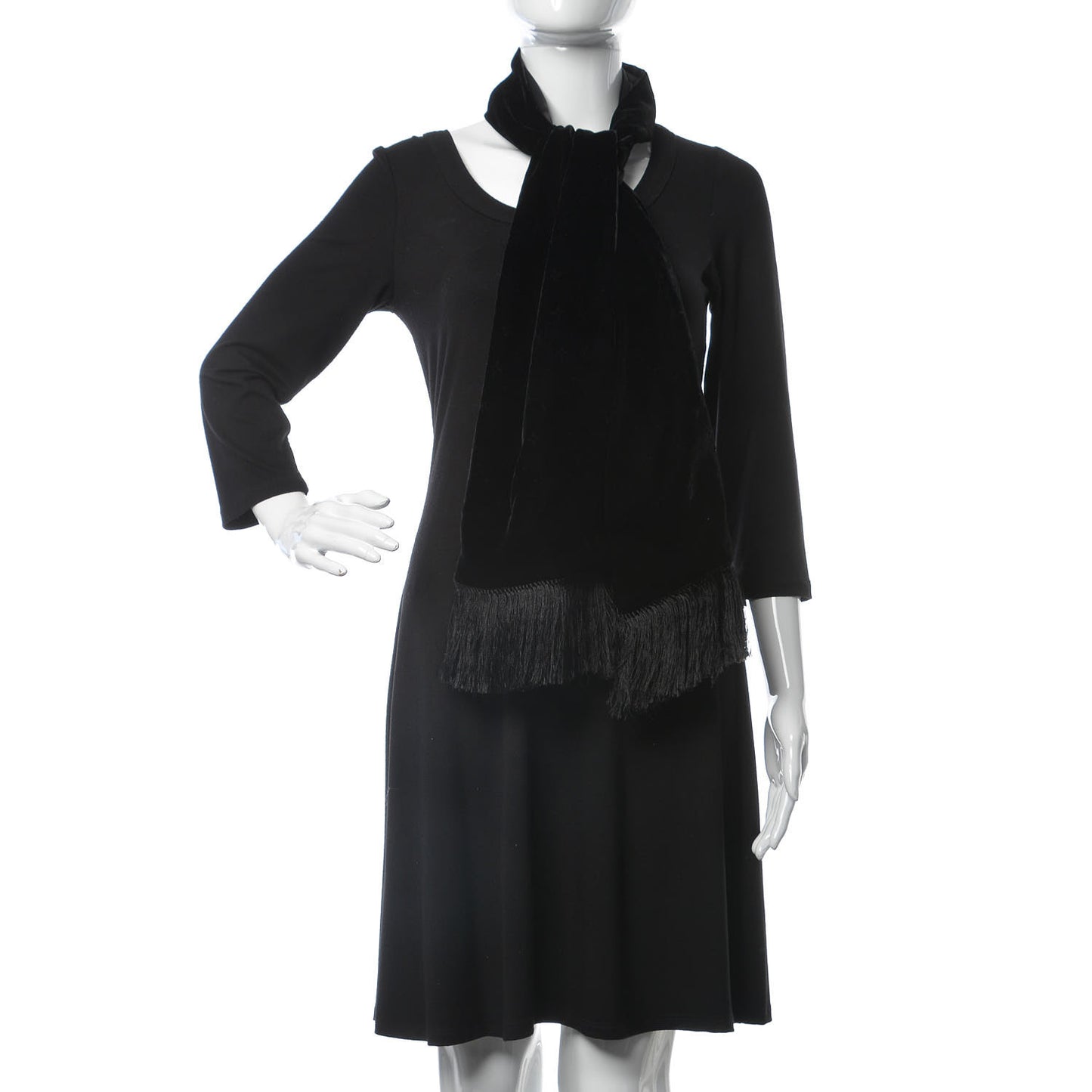 Velvet Monogram Scarf Black