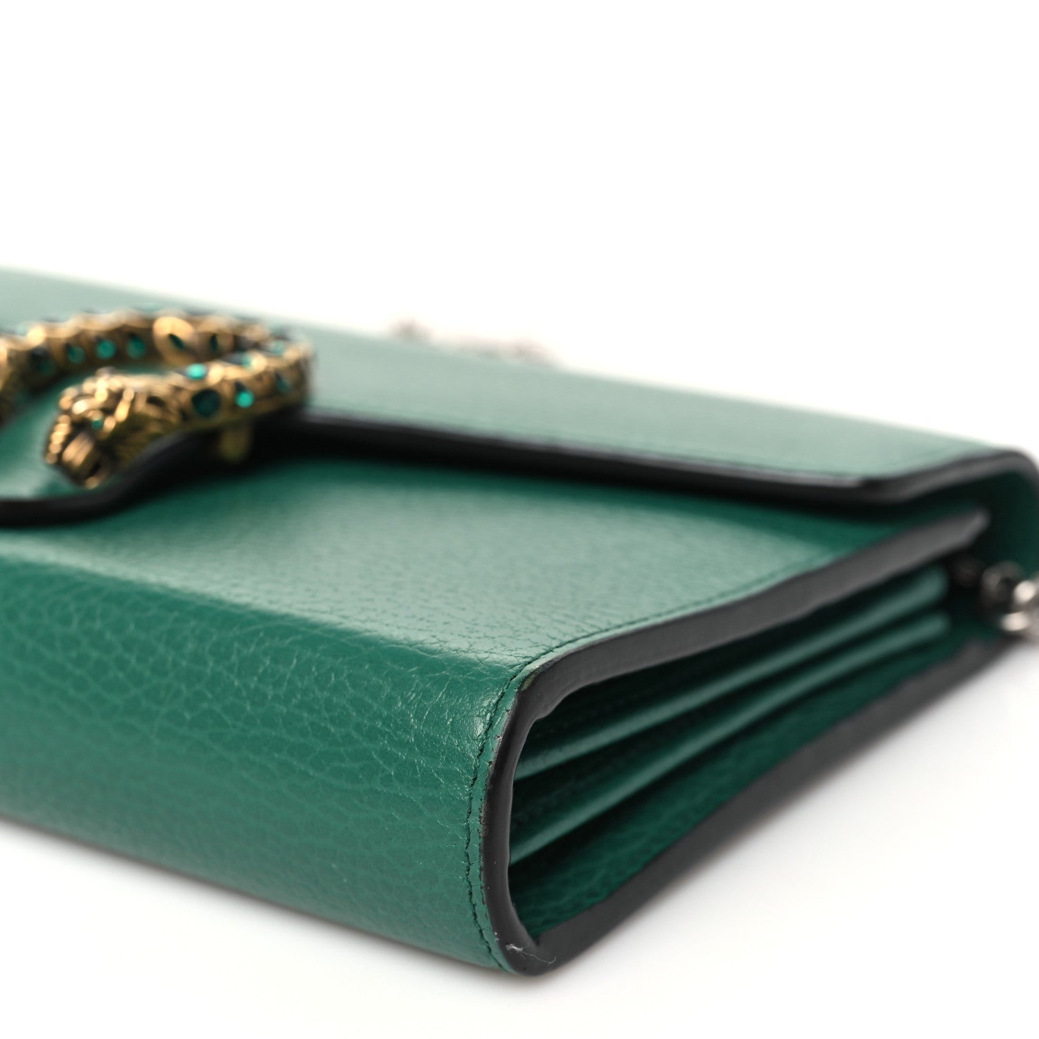 Gucci Calfskin Mini Dionysus Chain Wallet Emerald 10 of 10
