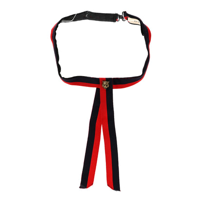 Gucci Grosgrain Web Feline Neck Bow Blue Red 3 of 5