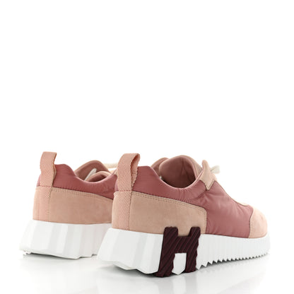 Hermes Parachute Fabric Suede Goatskin Bouncing Sneakers 37.5 Rose Rose Opaline 4 of 8