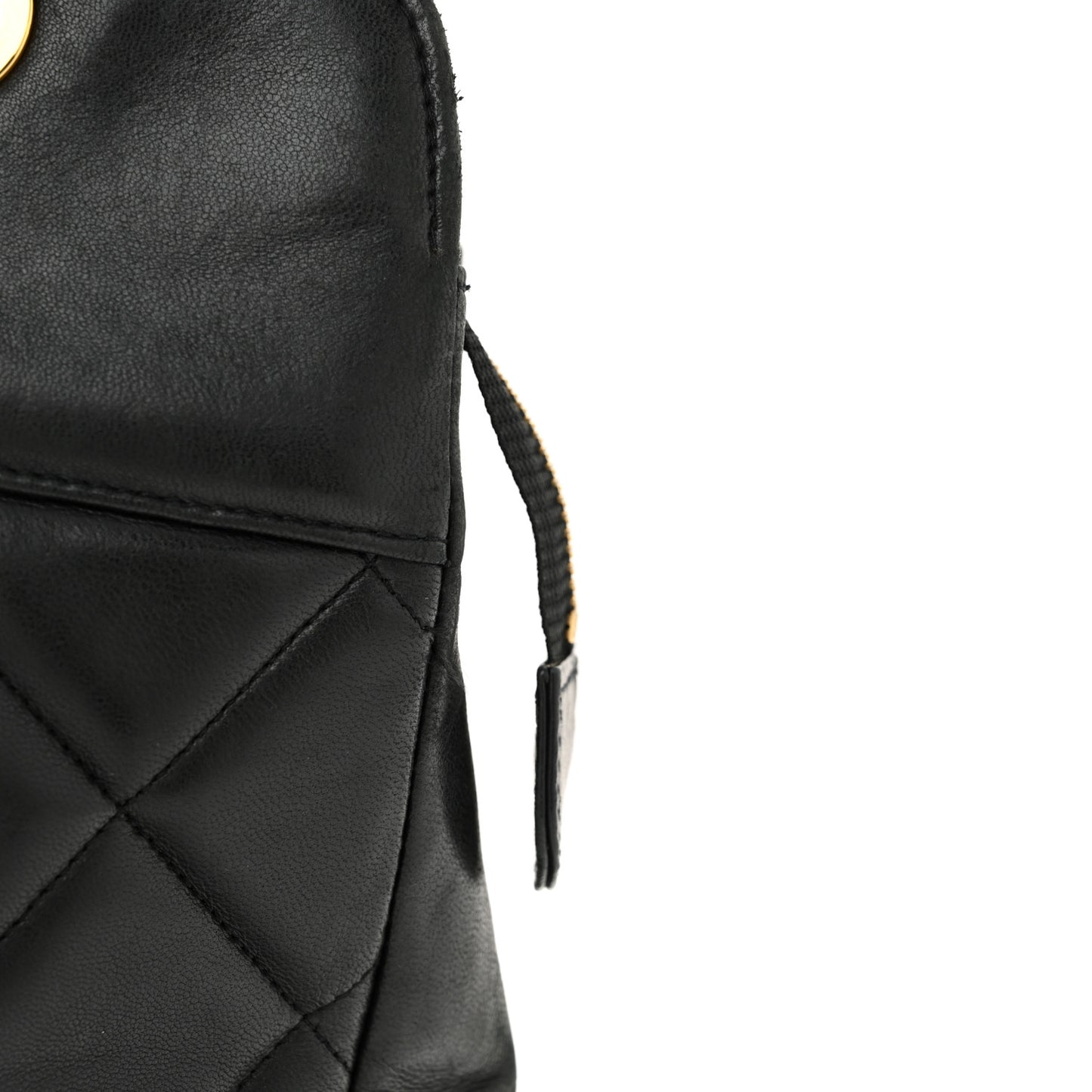 Lambskin Quilted Shoulder Bag Black