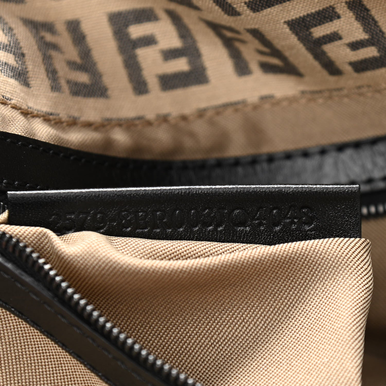 Fendi Zucchino Vitello Baguette Beige Black 7 of 11