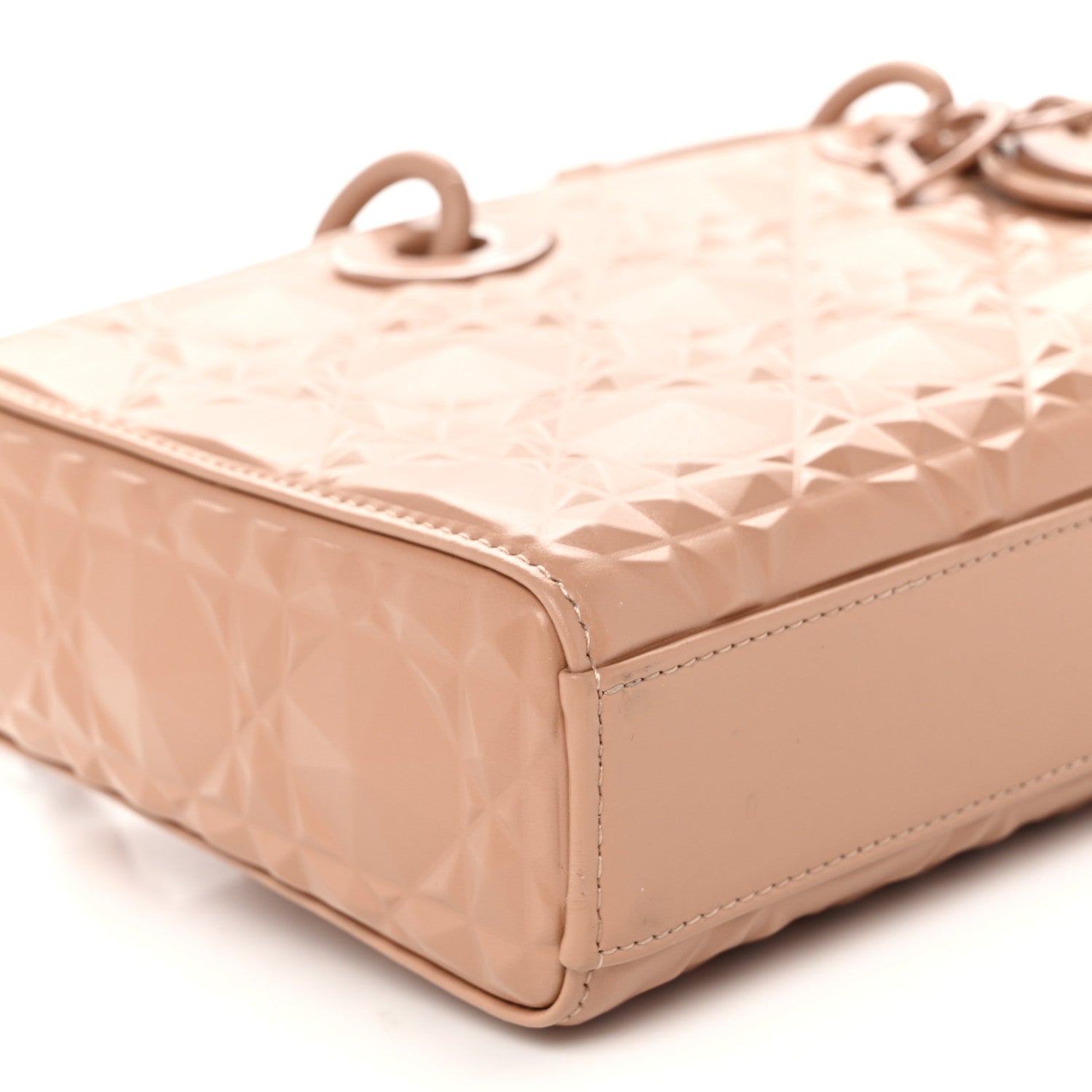 Christian Dior Calfskin Cannage Diamond Medium Lady D-Joy Rose Des Vents 9 of 10