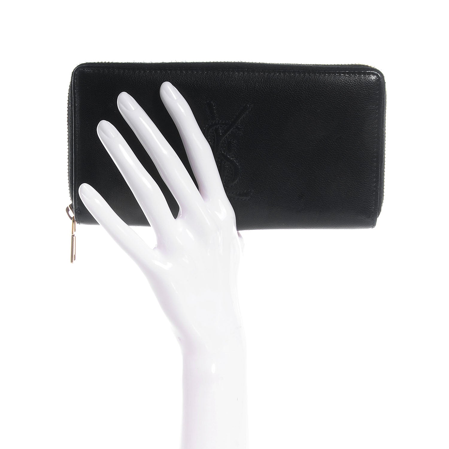 Saint Laurent Chevre Belle De Jour Zip Around Wallet Black 2 of 8