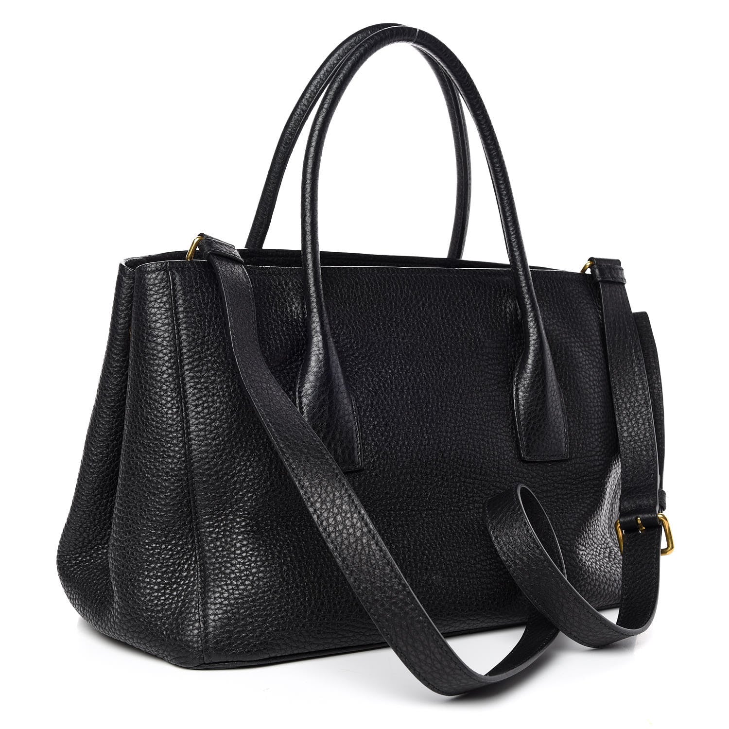 Prada Vitello Daino Tote Black 3 of 9