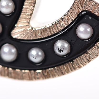Chanel Resin Pearl CC Earrings Black 6 of 7