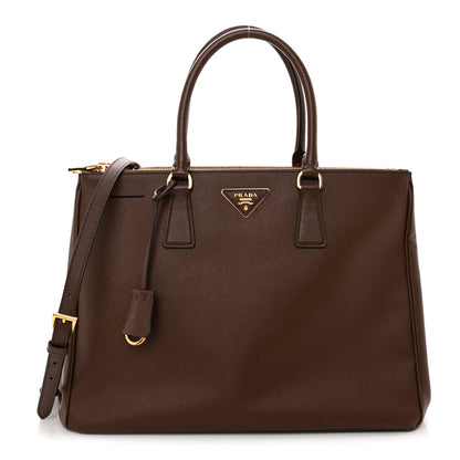 Prada Saffiano Lux Large Galleria Double Zip Tote Cacao 1 of 12