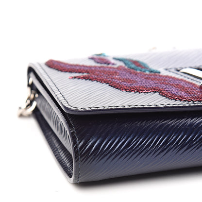 Louis Vuitton Epi Sequins Flame Twist Chain Wallet Blue Nuit 9 of 11