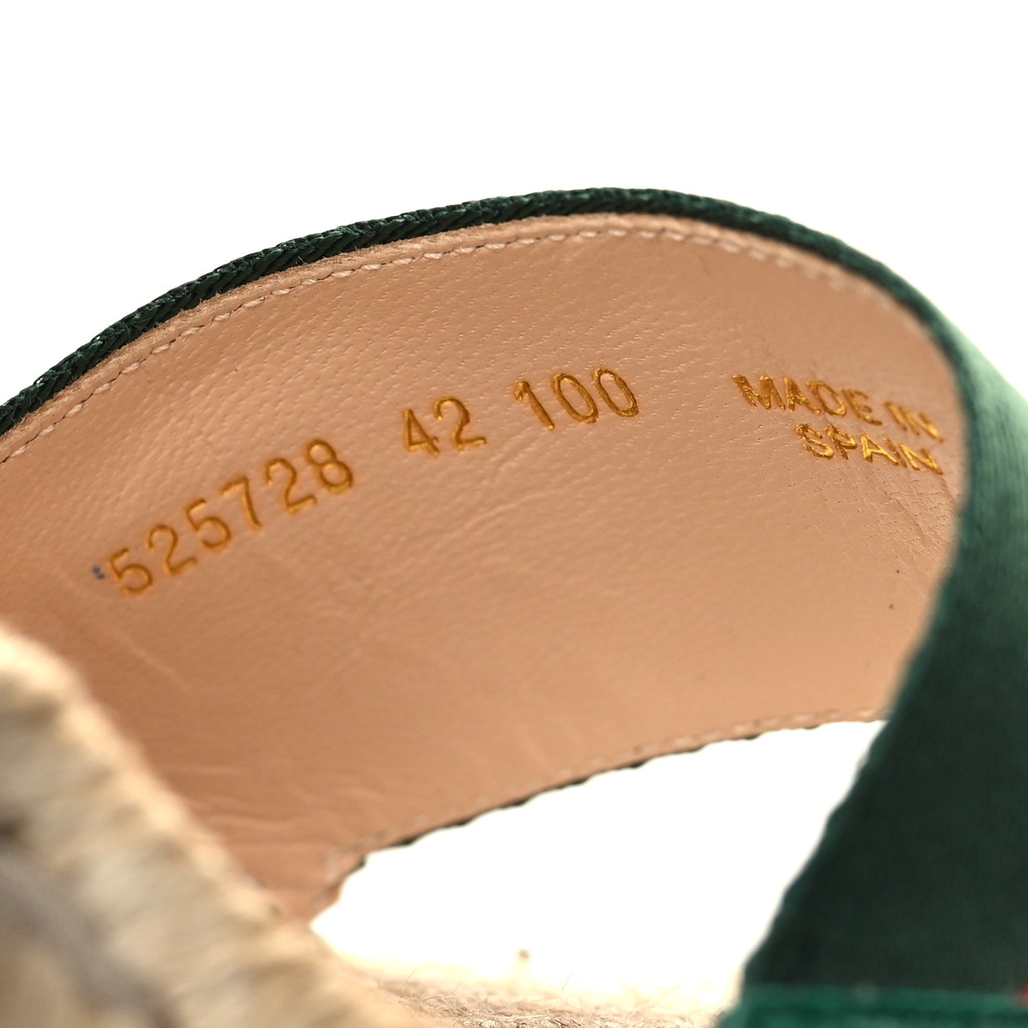 Gucci Canvas Malaga Kid Web Ankle Wrap Espadrille Wedge Sandals Mystic 42 Green Red Mystic White Emerald 6 of 10