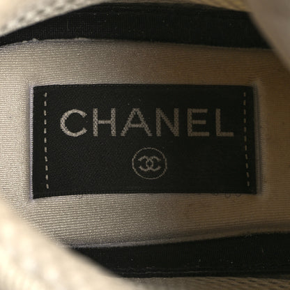 Chanel Suede Fabric Grained Calfskin Womens CC High Top Sneakers 37 White 7 of 11