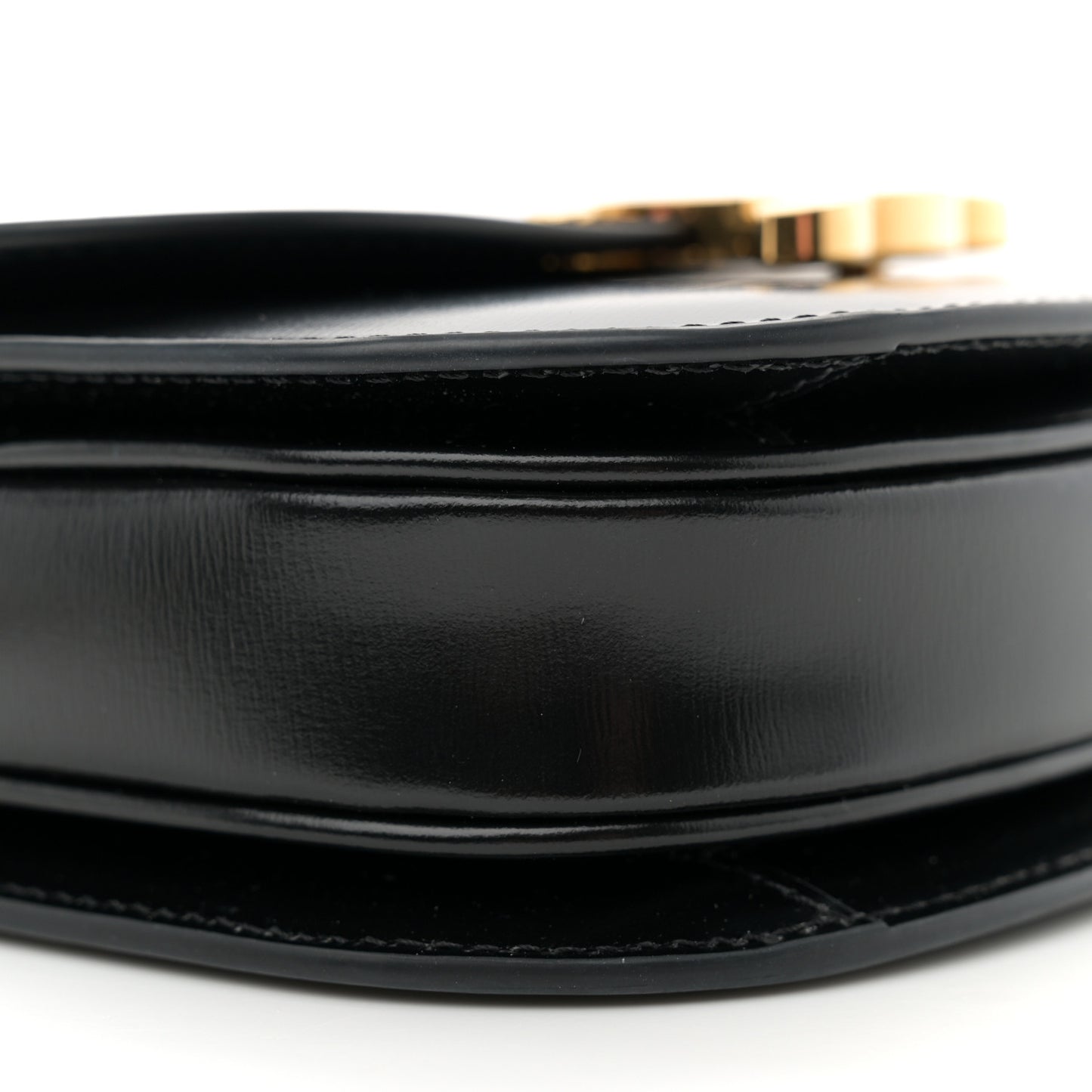Shiny Calfskin Triomphe Mini Besace Clea Black