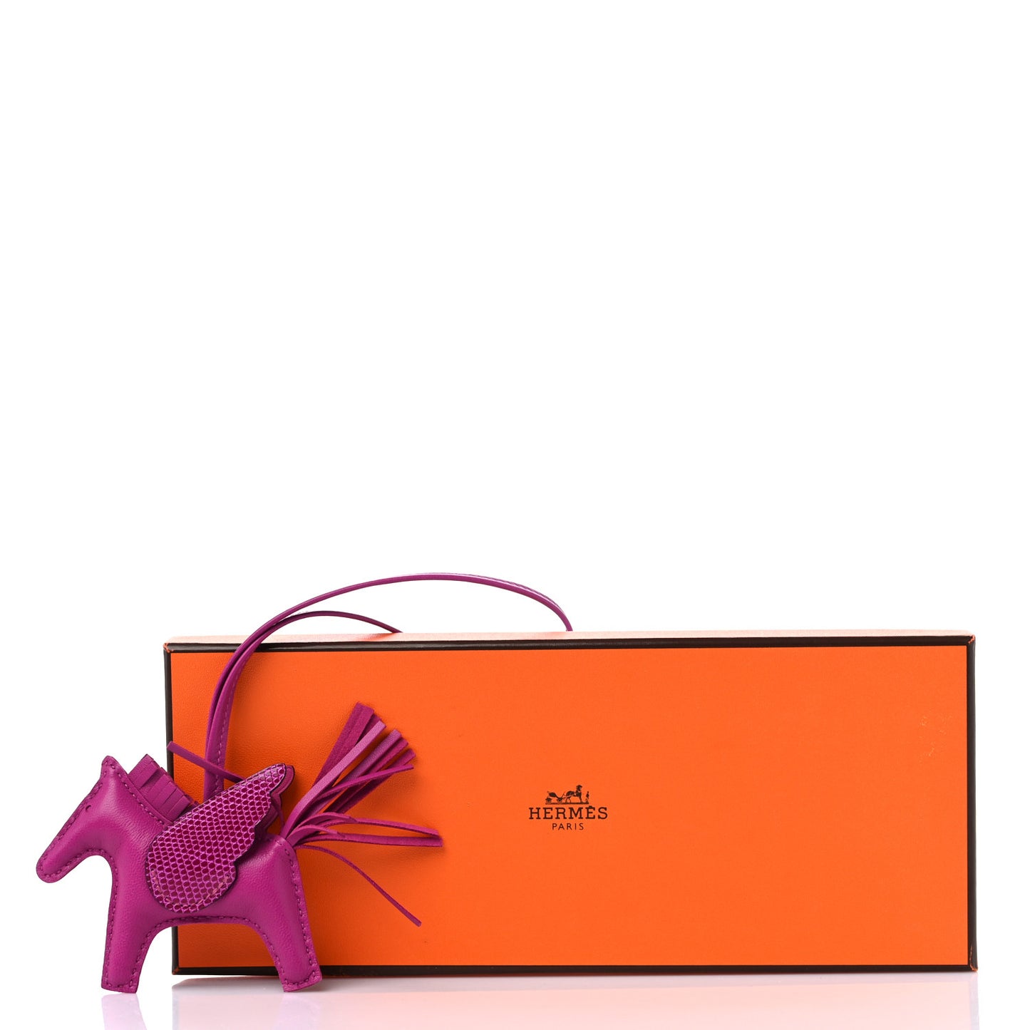 Milo Lambskin Lizard Touch Grigri Rodeo Pegase Horse Bag Charm PM Rose Poupre