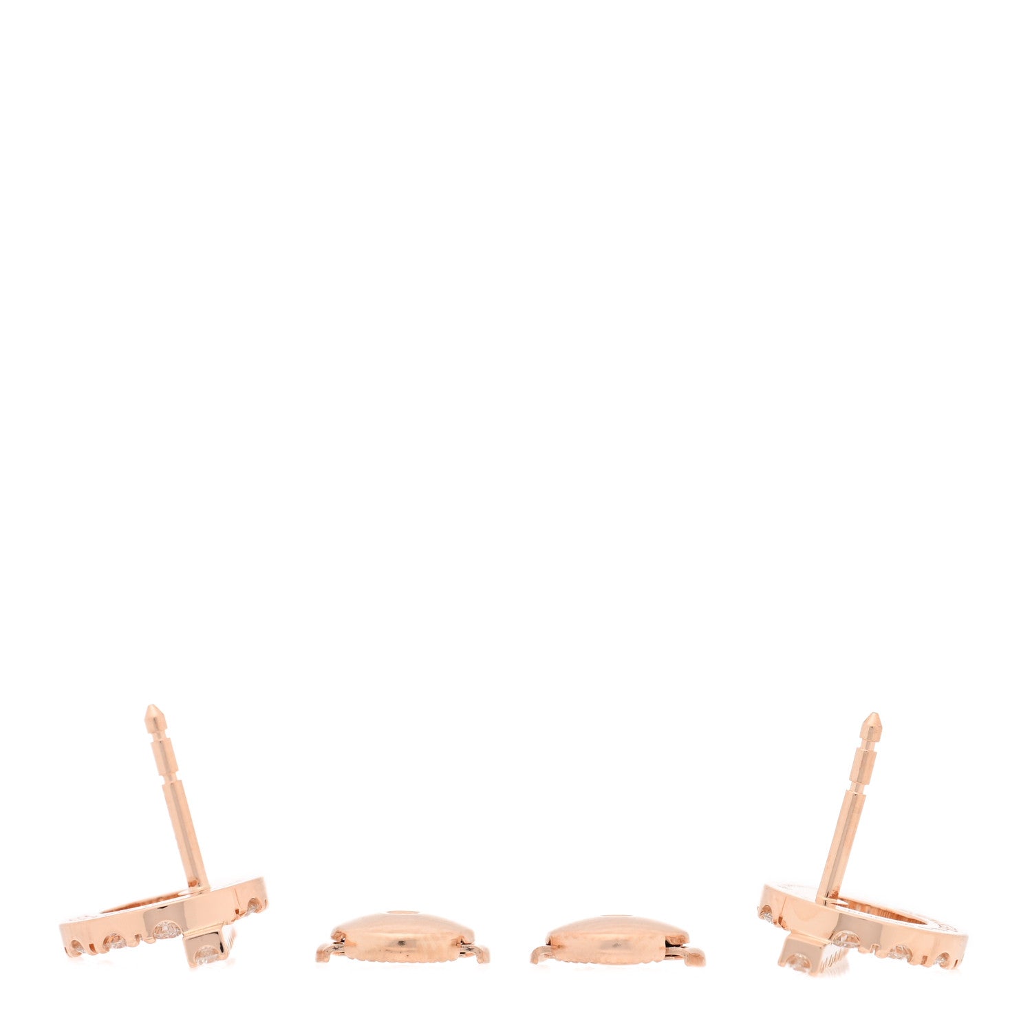 Hermes 18K Rose Gold Diamond Finesse Earrings 3 of 5