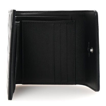 Chanel Lambskin Quilted Baguette Crystal Small Compact Wallet Black 5 of 9