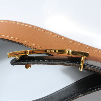 Hermes Box Chamonix Reversible Constance 24mm H Belt 74 Noir Natural 5 of 5