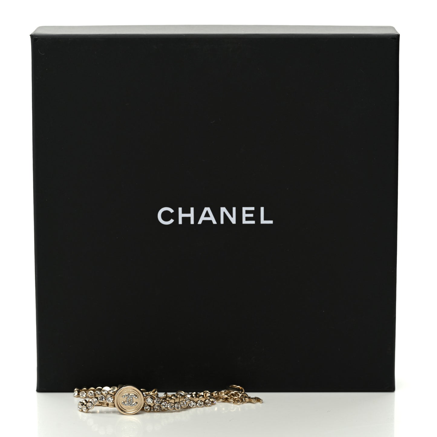 Crystal CC Chain Short Necklace Gold