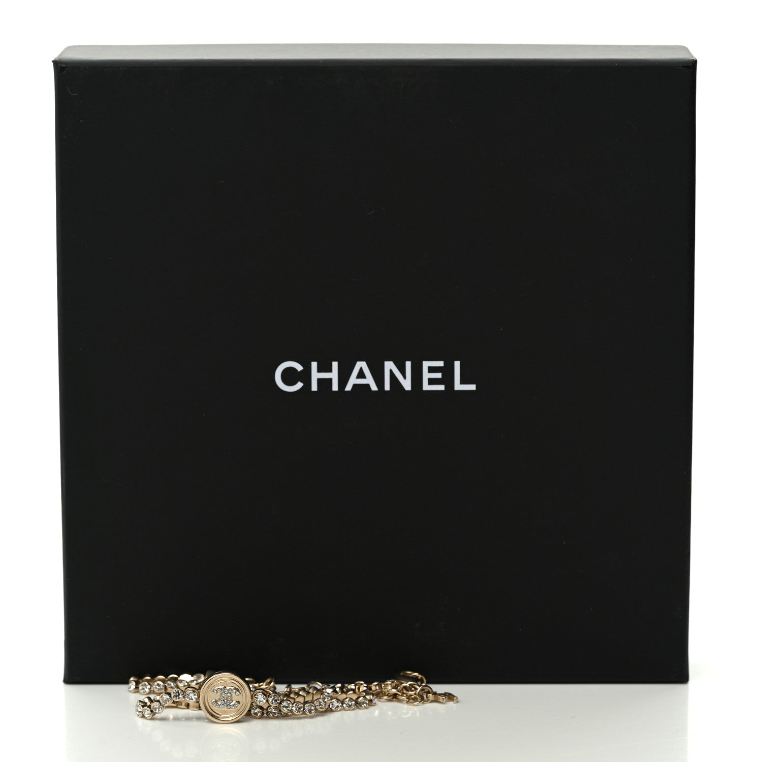 Chanel Crystal CC Chain Short Necklace Gold 6 of 6