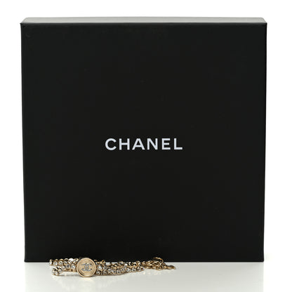 Chanel Crystal CC Chain Short Necklace Gold 6 of 6