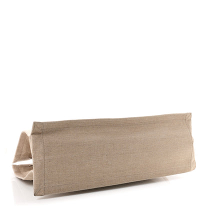 Saint Laurent Linen Calfskin Rive Gauche Tote Greggio Natural 4 of 10