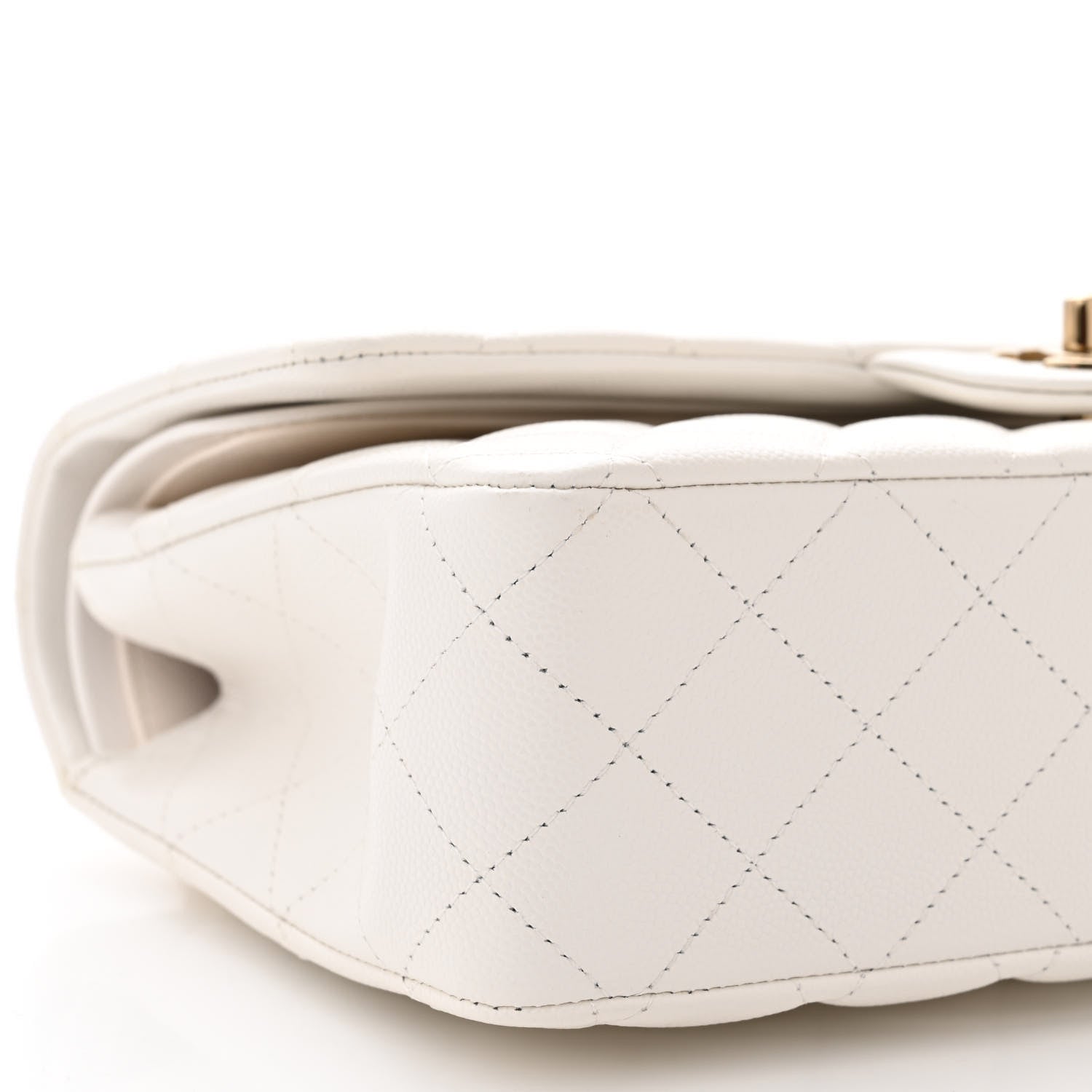 Chanel Caviar Quilted Medium Double Flap White 9 of 10