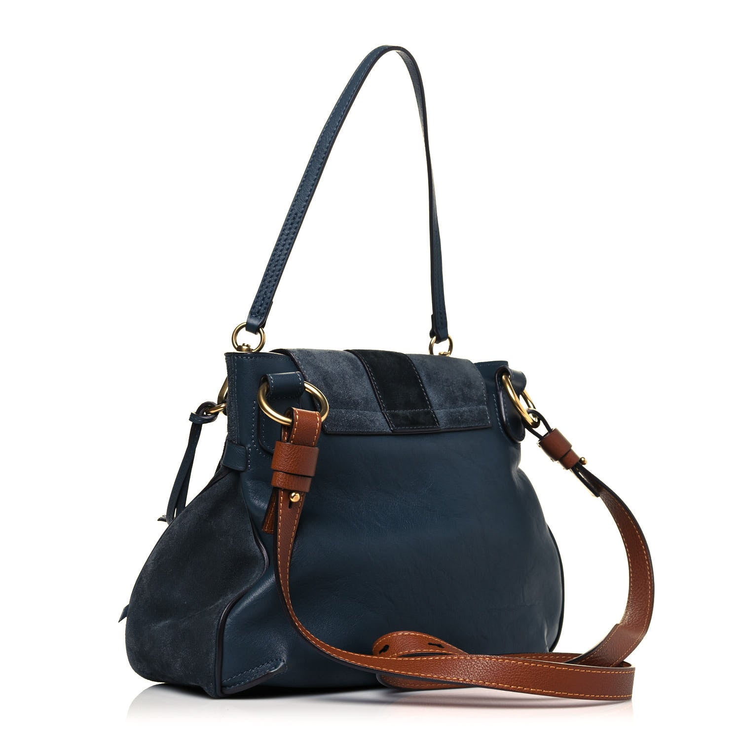 Chloe Suede Medium Lexa Shoulder Bag Silver Blue 2 of 11