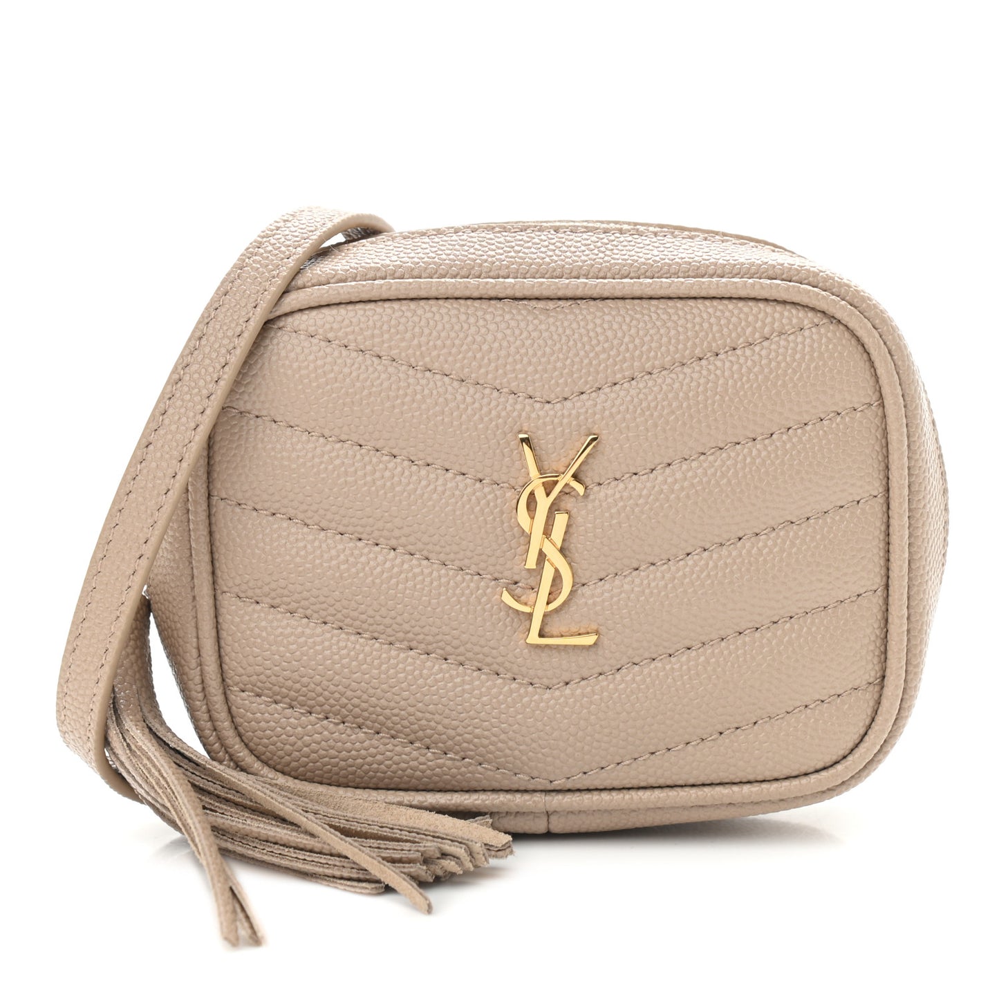 Grain De Poudre Matelasse Monogram Baby Lou Camera Bag Dark Beige