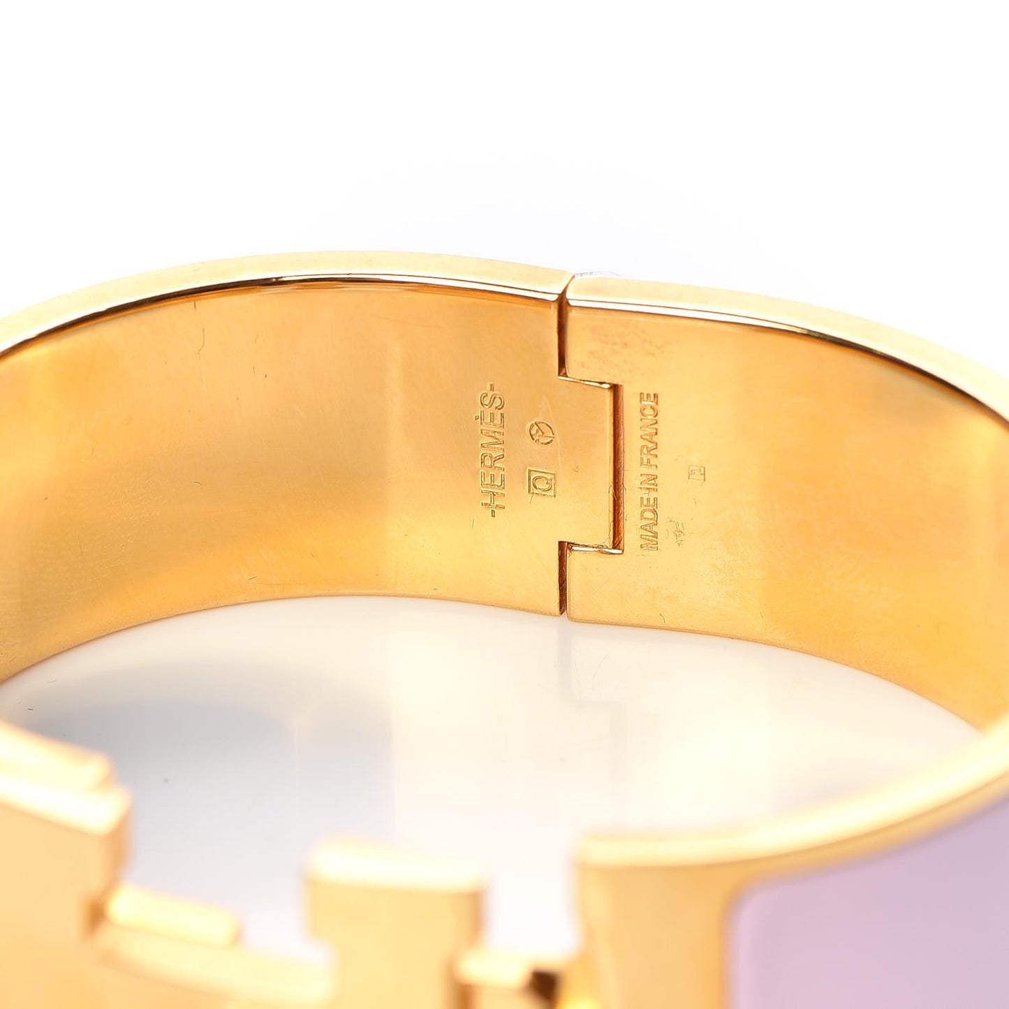 Enamel Wide Clic Clac H Bracelet PM Rose Dragee