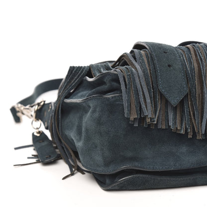 Proenza Schouler Suede Fringe Medium PS1 Satchel Blue 7 of 10