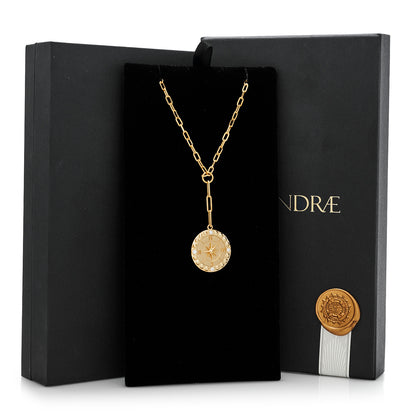 Foundrae 18K Yellow Gold Diamond Large Internal Compass Refined Clip Extension Chain Necklace 6 of 6