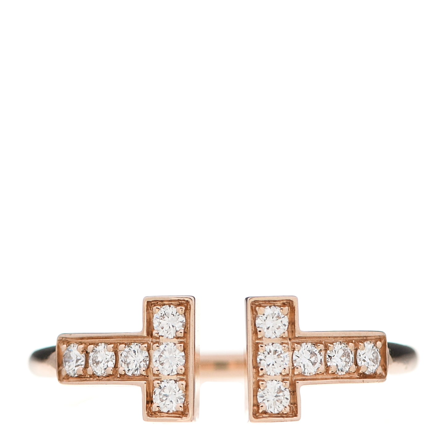 18K Rose Gold Diamond T Wire Ring 47 4.25