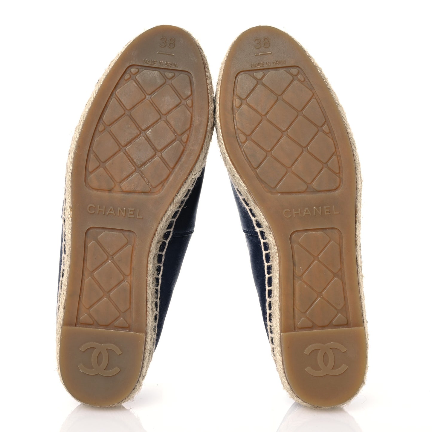 Lambskin CC Espadrilles 38 Navy Fuchsia Black