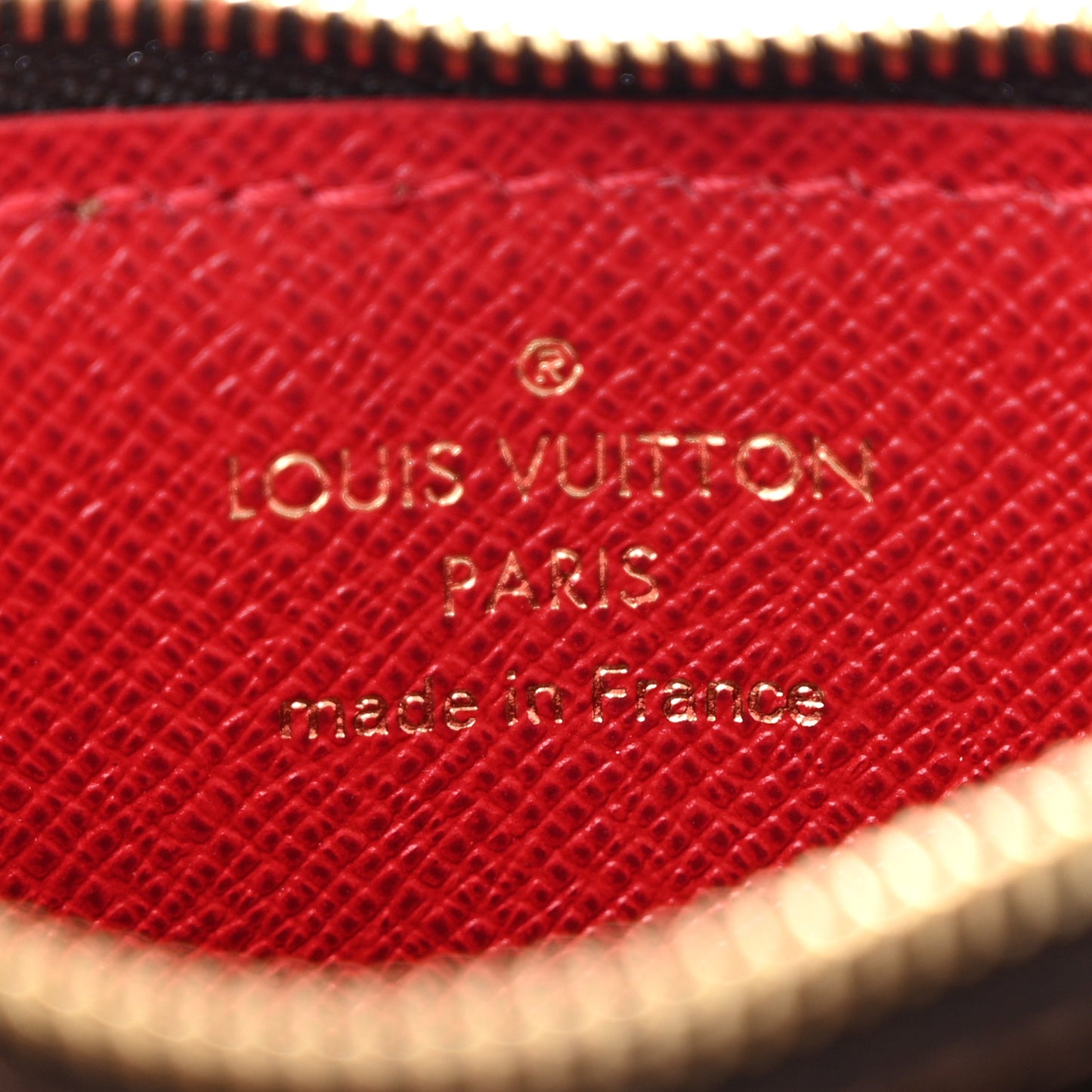 Damier Ebene Recto Verso Card Holder Red