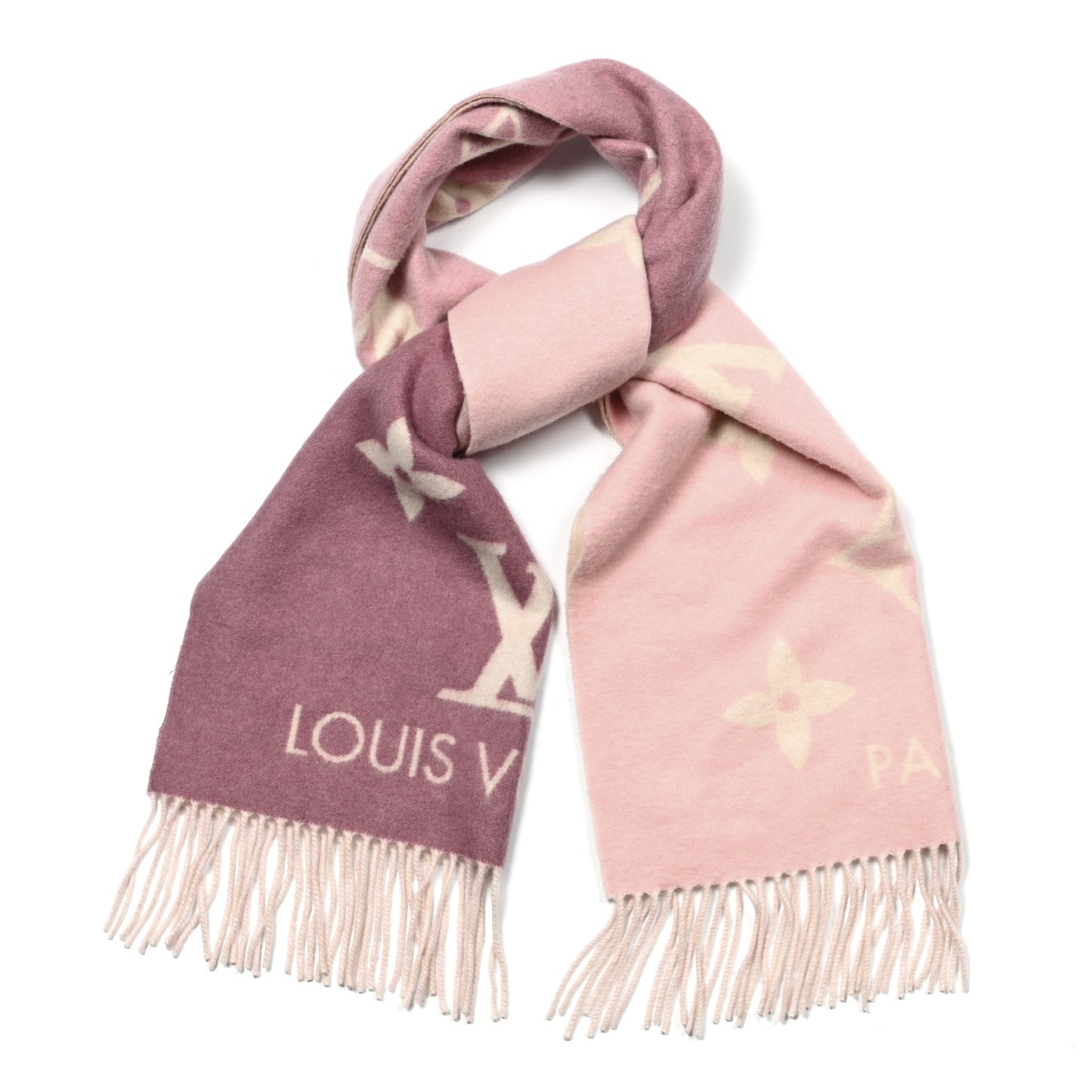 Cashmere Monogram Gradient Reykjavik Scarf Light Pink